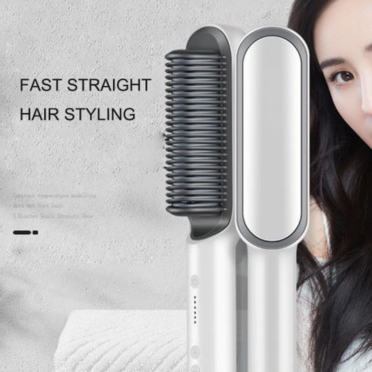 Hair Straight & curly comb brush with 5 Levels Heat